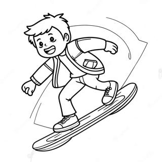 Pagina Para Colorir Do Marty Mcfly Andando De Hoverboard 23304-21384