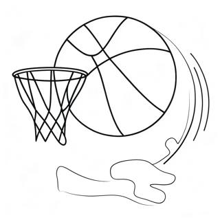 Pagina Para Colorir De Cesta De Basquete Divertida Com Bola 23334-21407