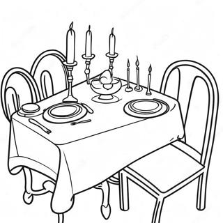 Pagina Para Colorir Da Alegre Mesa De Jantar De Shabbos 23394-21456