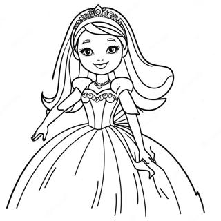 Pagina Para Colorir Da Bibble Barbie Em Um Vestido Brilhante 23404-21461