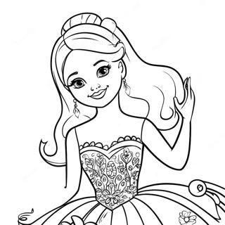 Pagina Para Colorir Da Bibble Barbie Em Um Vestido Brilhante 23404-21462