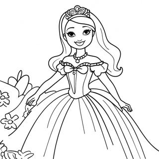 Pagina Para Colorir Da Bibble Barbie Em Um Vestido Brilhante 23404-21463