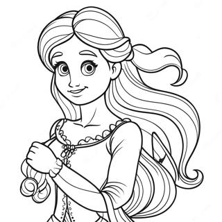 Pagina Para Colorir Da Rapunzel Com Cabelo Longo 23424-21477