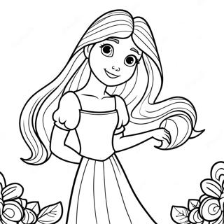 Pagina Para Colorir Da Rapunzel Com Cabelo Longo 23424-21479