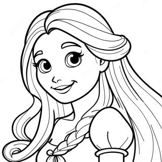 Pagina Para Colorir Da Rapunzel Com Cabelo Longo 23424-21480