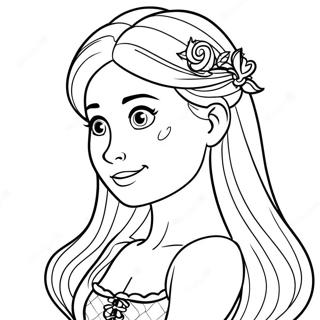 Pagina Para Colorir Da Rapunzel Com Cabelo Longo 23424-21649