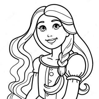 Pagina Para Colorir Da Rapunzel Com Cabelo Longo 23424-21650