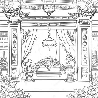 Pagina Para Colorir De Cena Chinoiserie Elegante 23434-21488