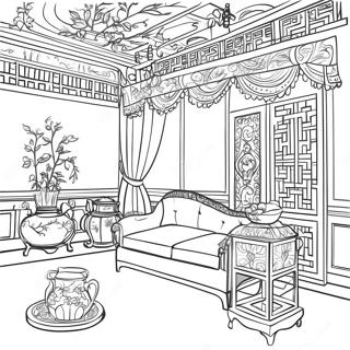 Pagina Para Colorir De Cena Chinoiserie Elegante 23434-21657