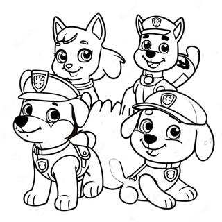 Pagina Para Colorir Dos Personagens Encantadores Da Patrulha Canina No Dia De Acao De Gracas 23554-21583