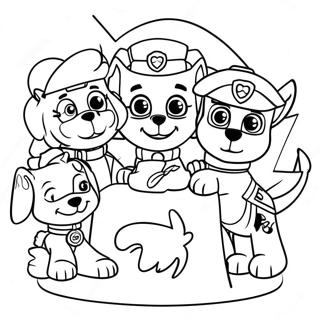 Pagina Para Colorir Dos Personagens Encantadores Da Patrulha Canina No Dia De Acao De Gracas 23554-21584