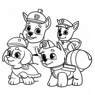 Pagina Para Colorir Dos Personagens Encantadores Da Patrulha Canina No Dia De Acao De Gracas 23554-21754