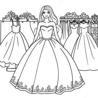 Vestido Da Barbie Páginas Para Colorir