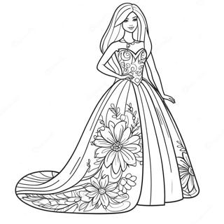 Pagina Para Colorir Do Vestido Da Barbie 23563-21587