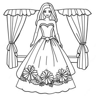 Pagina Para Colorir Do Vestido Da Barbie 23563-21757