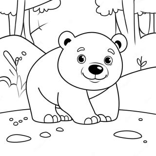 Pagina Para Colorir De Urso Polar Fofo Brincando Na Neve 23594-21613