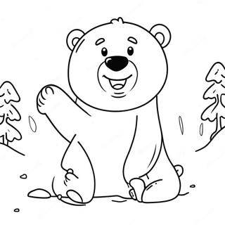 Pagina Para Colorir De Urso Polar Fofo Brincando Na Neve 23594-21614