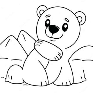 Pagina Para Colorir De Urso Polar Fofo Brincando Na Neve 23594-21615