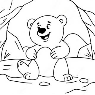 Pagina Para Colorir De Urso Polar Fofo Brincando Na Neve 23594-21785