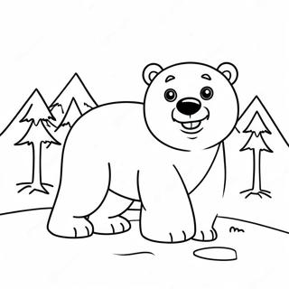 Pagina Para Colorir De Urso Polar Fofo Brincando Na Neve 23594-21786