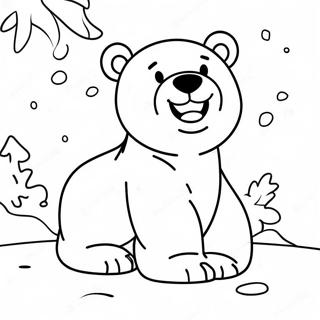 Pagina Para Colorir De Urso Polar Fofo Brincando Na Neve 23594-21787