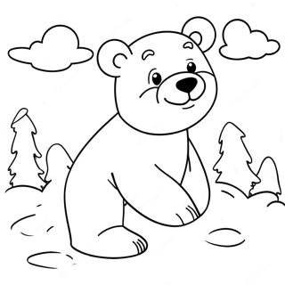 Pagina Para Colorir De Urso Polar Fofo Brincando Na Neve 23594 21788