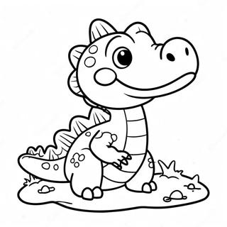 Pagina Para Colorir De Bebe Crocodilo Fofo 23614-21631