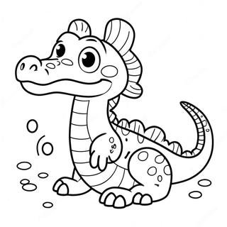 Pagina Para Colorir De Bebe Crocodilo Fofo 23614-21632