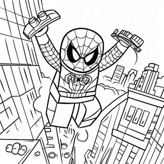 Pagina Para Colorir Do Lego Homem Aranha Balancando Pela Cidade 2362-1933