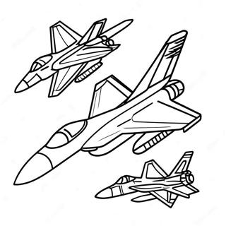 Avião De Caça F18 Páginas Para Colorir