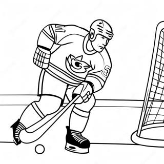 Pagina Para Colorir Do Jogador De Hockey Tiro No Puck 23684-21858