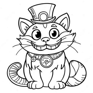 Pagina Para Colorir Do Gato De Cheshire Em Estilo Steampunk 23724-21890