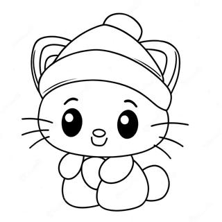 Paginas Para Colorir Da Hello Kitty Festiva Com Chapeu De Papai Noel 23874-22009