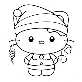 Paginas Para Colorir Da Hello Kitty Festiva Com Chapeu De Papai Noel 23874-22010