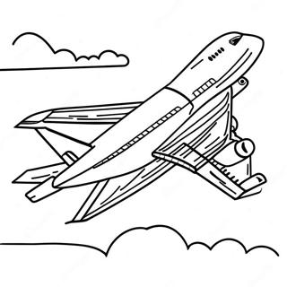 Pagina Para Colorir Do Aviao 747 Em Voo 23894-22027