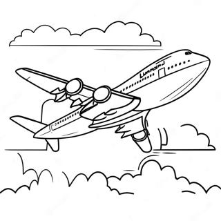 Pagina Para Colorir Do Aviao 747 Em Voo 23894-22028