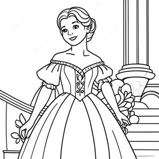 Pagina Para Colorir Da Anastasia Em Um Vestido Bonito 24044-22146