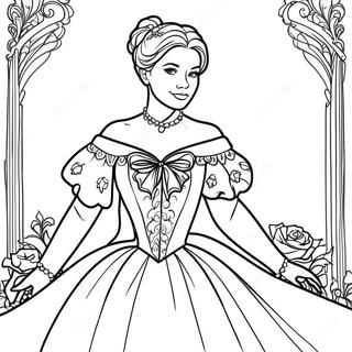 Pagina Para Colorir Da Anastasia Em Um Vestido Bonito 24044-22147