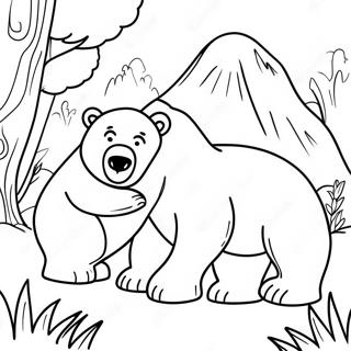 Pagina Para Colorir Do Urso Grizzly Brincando Com Amigos 24074-22169