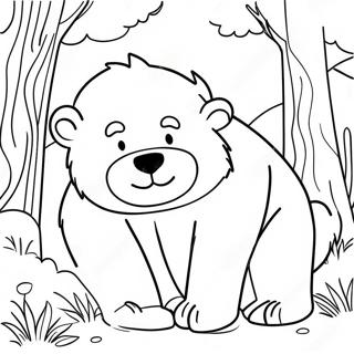 Pagina Para Colorir Do Urso Grizzly Brincando Com Amigos 24074-22170