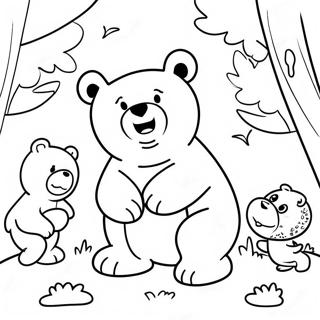 Pagina Para Colorir Do Urso Grizzly Brincando Com Amigos 24074-22172