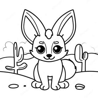 Pagina Para Colorir De Raposa Fennec Fofa No Deserto 24225-22282