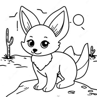 Pagina Para Colorir De Raposa Fennec Fofa No Deserto 24225-22283