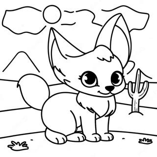 Pagina Para Colorir De Raposa Fennec Fofa No Deserto 24225-22284