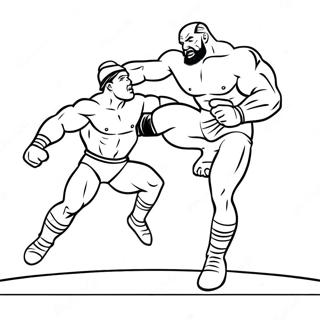 Pagina Para Colorir Lutador Wwe Pulando Sobre O Oponente 2432-1989