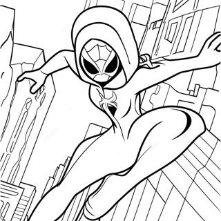 Pagina Para Colorir Da Pose De Acao Da Spider Gwen 24394-22414