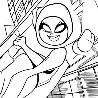 Pagina Para Colorir Da Pose De Acao Da Spider Gwen 24394-22415