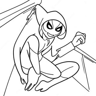 Pagina Para Colorir Da Pose De Acao Da Spider Gwen 24394-22416