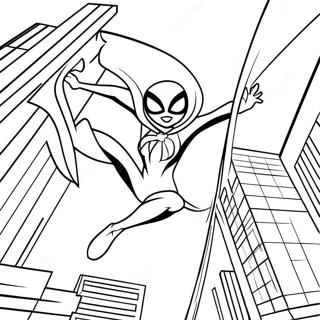 Pagina Para Colorir Da Spider Gwen Balancando Pela Cidade 24395-22417