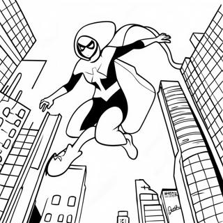 Pagina Para Colorir Da Spider Gwen Balancando Pela Cidade 24395-22418